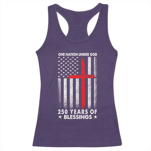 One Nation Under God Racerback Tank Top USA 250th Anniversary Patriotic Christian One Nation Under God TS10 Purple Print Your Wear