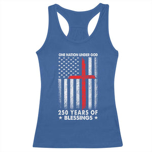 One Nation Under God Racerback Tank Top USA 250th Anniversary Patriotic Christian One Nation Under God TS10 Royal Blue Print Your Wear