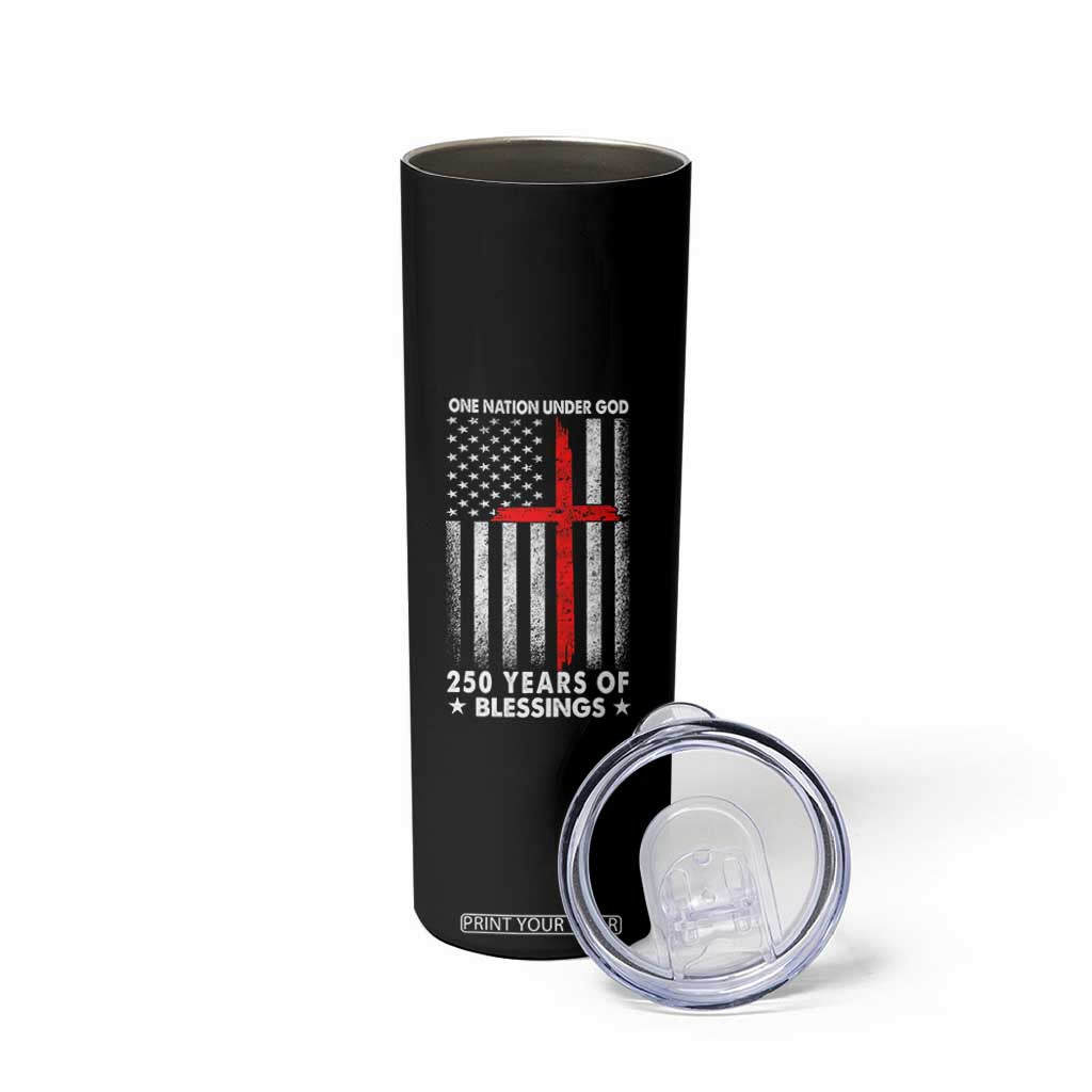 One Nation Under God Skinny Tumbler USA 250th Anniversary Patriotic Christian One Nation Under God TS10 Print Your Wear