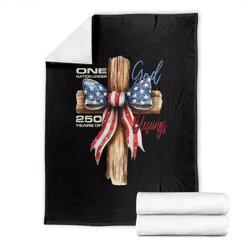 250 Years America Throw Blanket Coquette Bow Cross American 4th Of July 250th Anniversary TS10 Black Print Your Wear