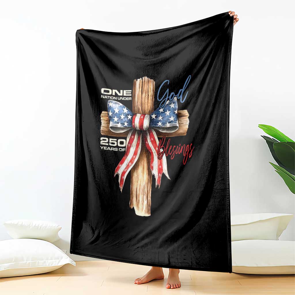 250 Years America Throw Blanket Coquette Bow Cross American 4th Of July 250th Anniversary TS10 Print Your Wear
