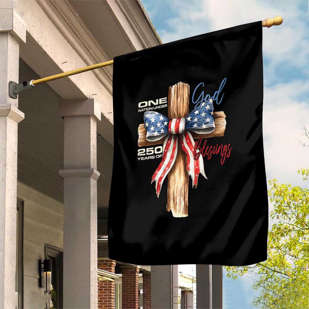 250 Years America Garden Flag Coquette Bow Cross American 4th Of July 250th Anniversary TS10 Print Your Wear