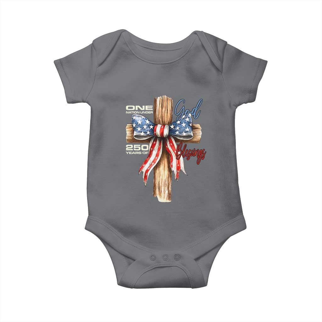 250 Years America Baby Onesie Coquette Bow Cross American 4th Of July 250th Anniversary TS10 Charcoal Print Your Wear