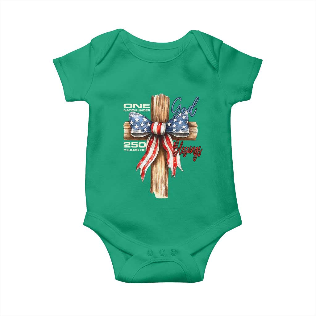 250 Years America Baby Onesie Coquette Bow Cross American 4th Of July 250th Anniversary TS10 Irish Green Print Your Wear