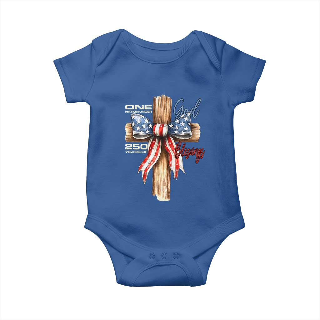 250 Years America Baby Onesie Coquette Bow Cross American 4th Of July 250th Anniversary TS10 Royal Blue Print Your Wear