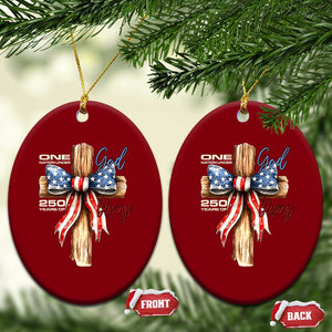 250 Years America Ceramic Ornament Coquette Bow Cross American 4th Of July 250th Anniversary TS10 Print Your Wear