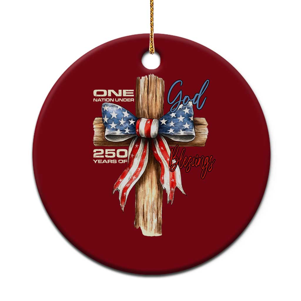250 Years America Ceramic Ornament Coquette Bow Cross American 4th Of July 250th Anniversary TS10 1pc Red Print Your Wear