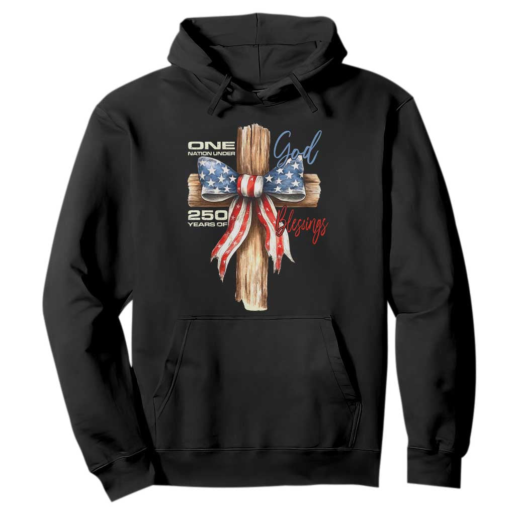 250 Years America Hoodie Coquette Bow Cross American 4th Of July 250th Anniversary TS10 Black Print Your Wear