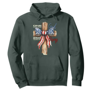 250 Years America Hoodie Coquette Bow Cross American 4th Of July 250th Anniversary TS10 Dark Forest Green Print Your Wear
