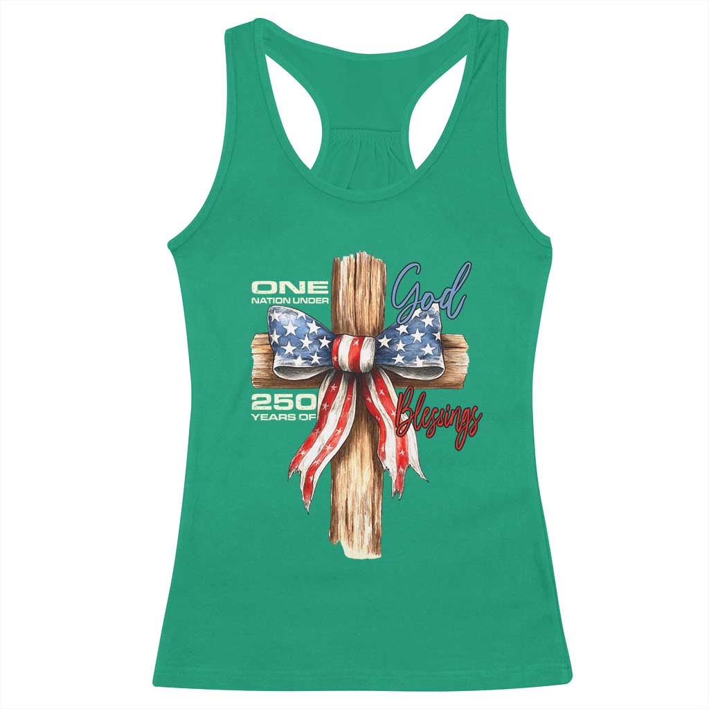 250 Years America Racerback Tank Top Coquette Bow Cross American 4th Of July 250th Anniversary TS10 Irish Green Print Your Wear