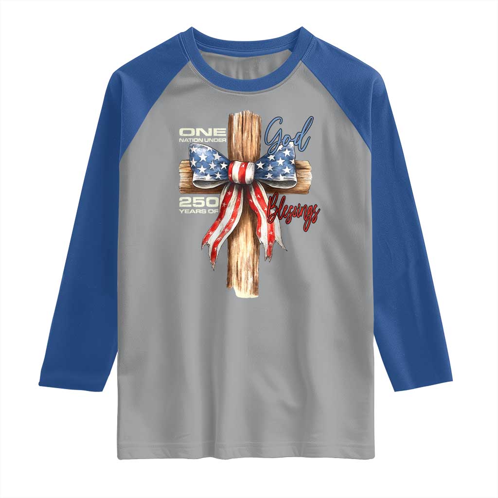 250 Years America Raglan Shirt Coquette Bow Cross American 4th Of July 250th Anniversary TS10 Sport Gray Royal Print Your Wear