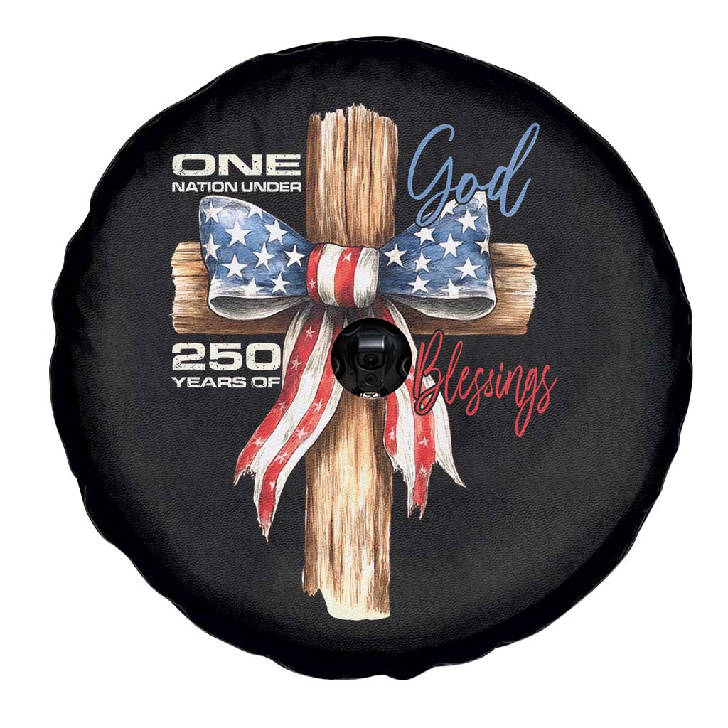 250 Years America Spare Tire Cover Coquette Bow Cross American 4th Of July 250th Anniversary TS10 Print Your Wear