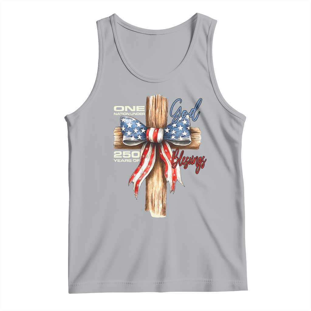 250 Years America Tank Top Coquette Bow Cross American 4th Of July 250th Anniversary TS10 Athletic Heather Print Your Wear