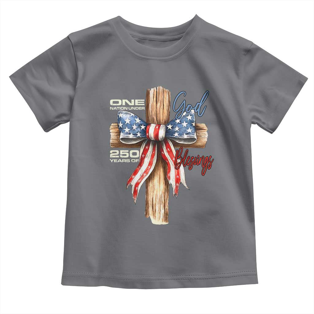 250 Years America Toddler T Shirt Coquette Bow Cross American 4th Of July 250th Anniversary TS10 Charcoal Print Your Wear