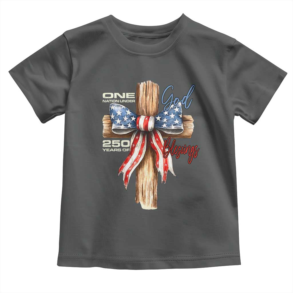 250 Years America Toddler T Shirt Coquette Bow Cross American 4th Of July 250th Anniversary TS10 Dark Heather Print Your Wear