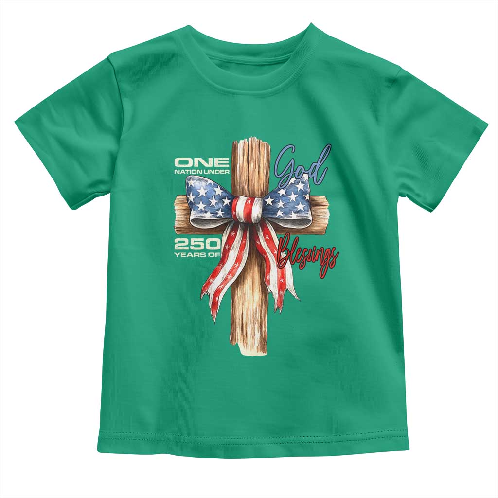 250 Years America Toddler T Shirt Coquette Bow Cross American 4th Of July 250th Anniversary TS10 Irish Green Print Your Wear