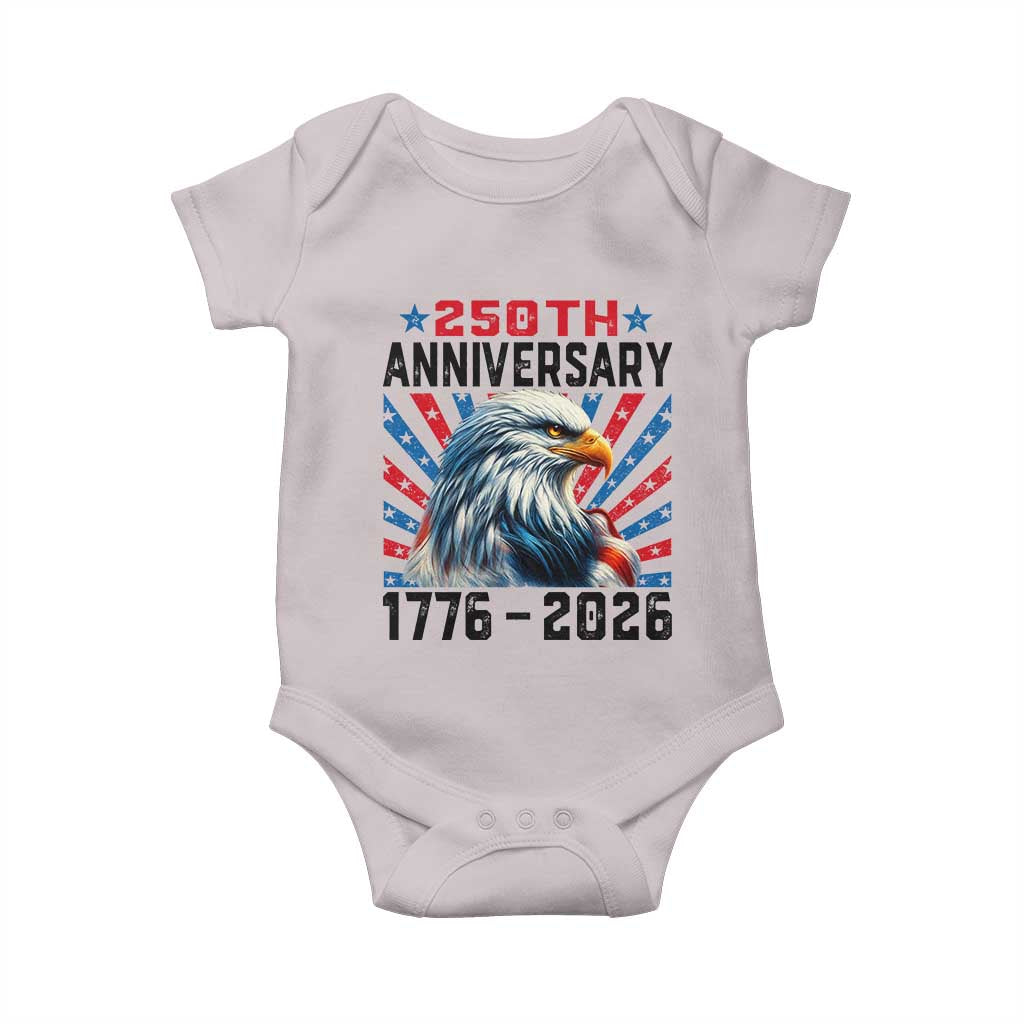 Eagle Flag America 250 Baby Onesie 1776-2026 250th Birthday TS10 Ice Gray Print Your Wear