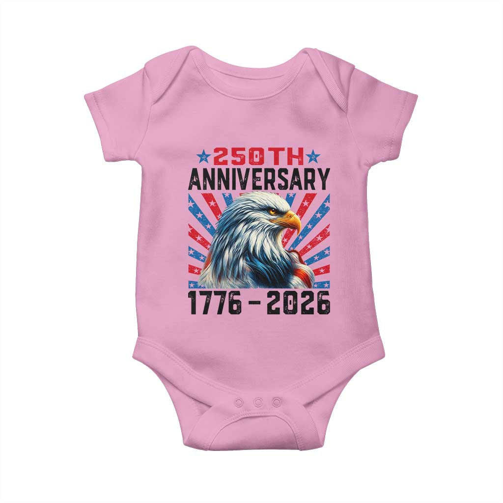 Eagle Flag America 250 Baby Onesie 1776-2026 250th Birthday TS10 Light Pink Print Your Wear