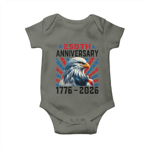 Eagle Flag America 250 Baby Onesie 1776-2026 250th Birthday TS10 Military Green Print Your Wear