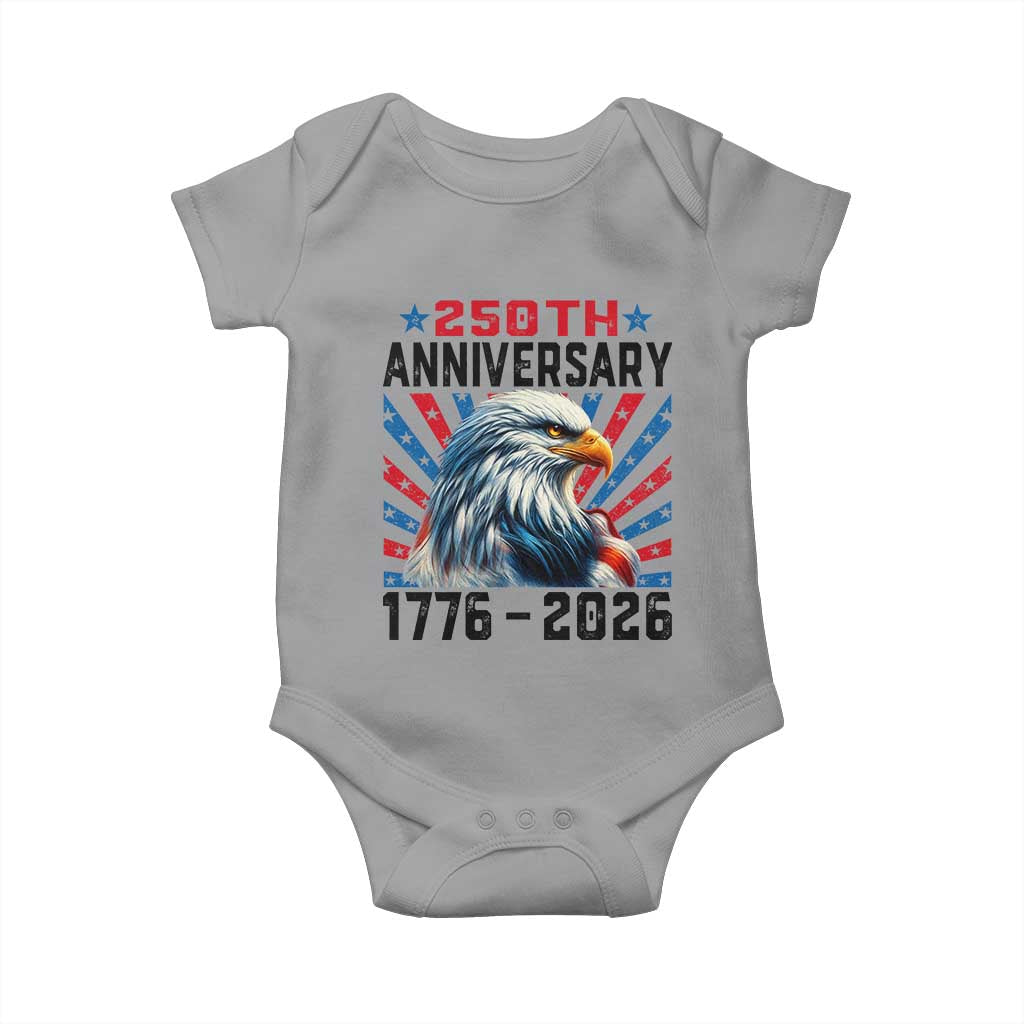 Eagle Flag America 250 Baby Onesie 1776-2026 250th Birthday TS10 Sport Gray Print Your Wear