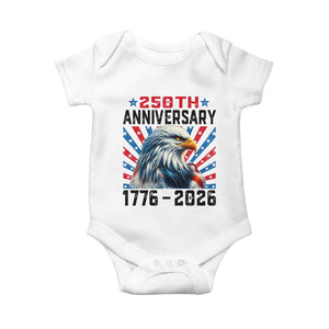 Eagle Flag America 250 Baby Onesie 1776-2026 250th Birthday TS10 White Print Your Wear