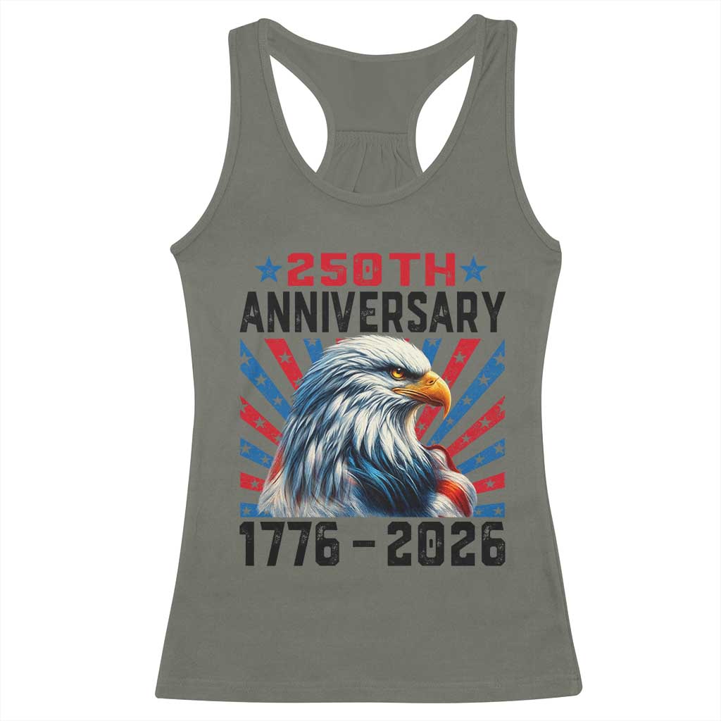 Eagle Flag America 250 Racerback Tank Top 1776-2026 250th Birthday TS10 Military Green Print Your Wear