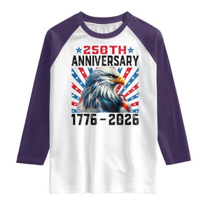 Eagle Flag America 250 Raglan Shirt 1776-2026 250th Birthday TS10 White Purple Print Your Wear