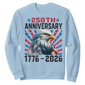 Eagle Flag America 250 Sweatshirt 1776-2026 250th Birthday TS10 Light Blue Print Your Wear