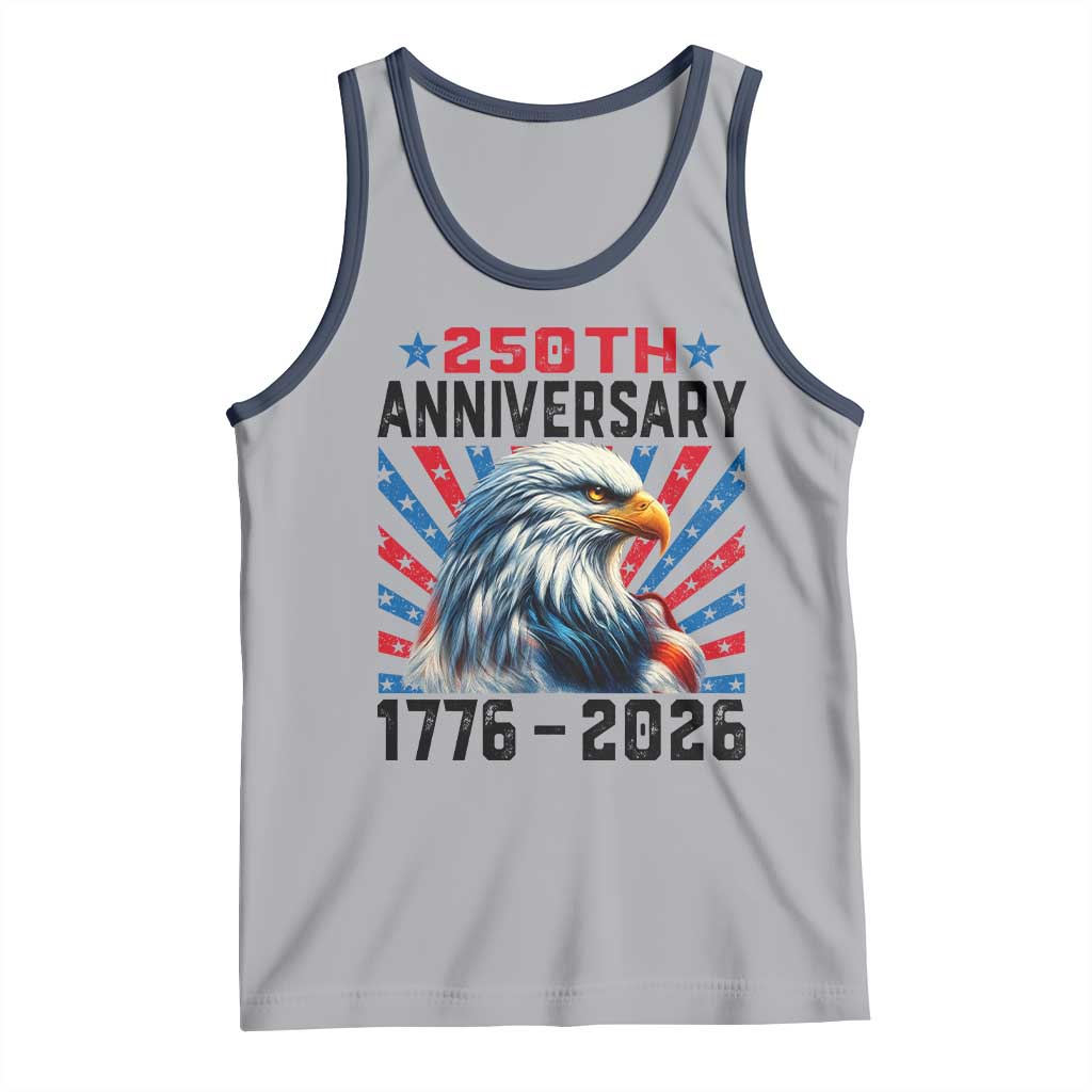 Eagle Flag America 250 Tank Top 1776-2026 250th Birthday TS10 Athletic Heather Navy Print Your Wear