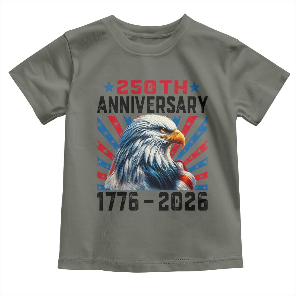 Eagle Flag America 250 Toddler T Shirt 1776-2026 250th Birthday TS10 Military Green Print Your Wear