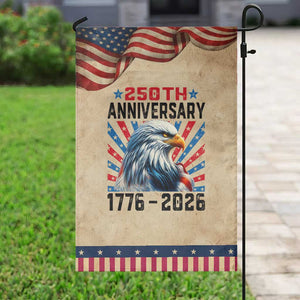 Eagle Flag America 250 Garden Flag 1776-2026 250th Birthday TS10 Vintage Rustic Tan Navy Print Your Wear