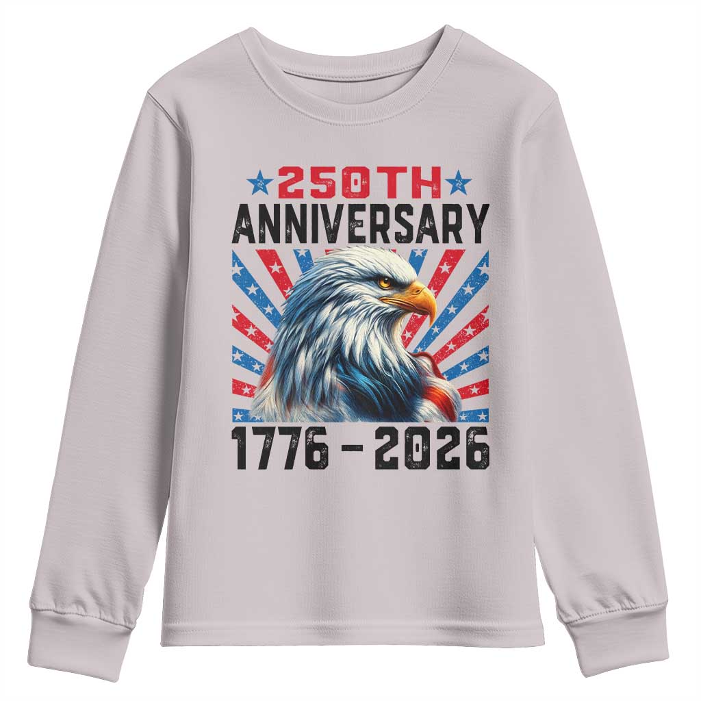 Eagle Flag America 250 Youth Sweatshirt 1776-2026 250th Birthday TS10 Ice Gray Print Your Wear
