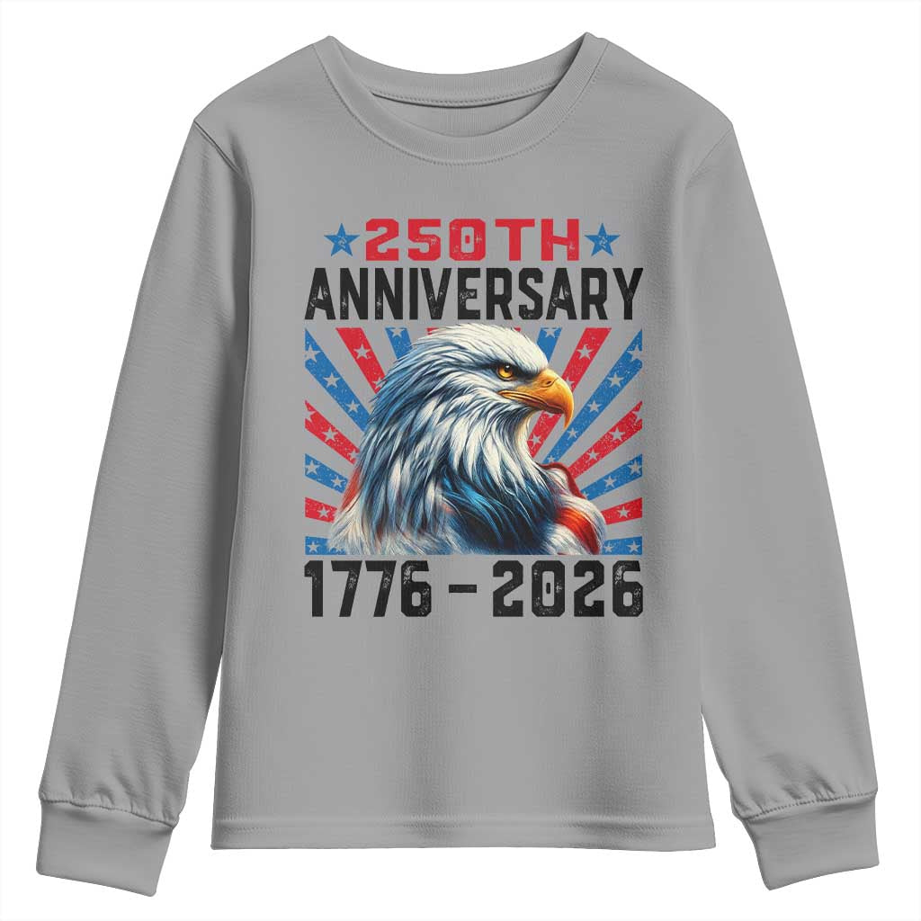 Eagle Flag America 250 Youth Sweatshirt 1776-2026 250th Birthday TS10 Sport Gray Print Your Wear