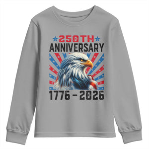Eagle Flag America 250 Youth Sweatshirt 1776-2026 250th Birthday TS10 Sport Gray Print Your Wear