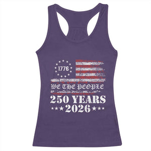 250 Years America Flag Racerback Tank Top USA 250th Anniversary Patriotic We The People 1776 2026 TS10 Purple Print Your Wear