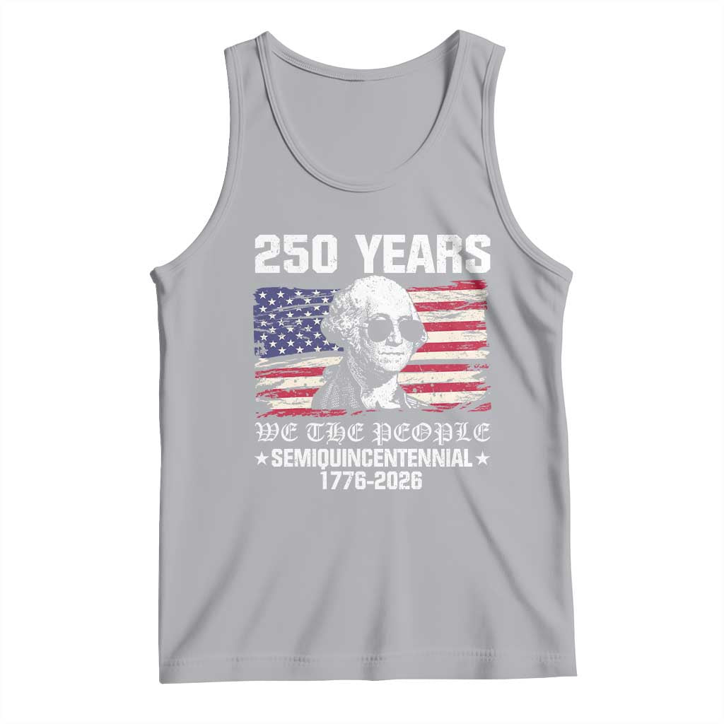 250 Years America Flag Tank Top George Washington 1776 2026 USA 250th Anniversary Patriotic TS10 Athletic Heather Print Your Wear