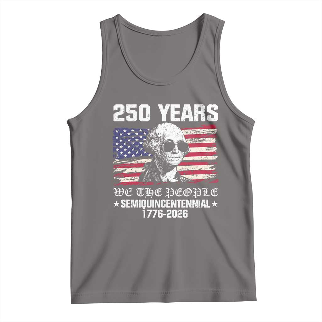 250 Years America Flag Tank Top George Washington 1776 2026 USA 250th Anniversary Patriotic TS10 Deep Heather Print Your Wear