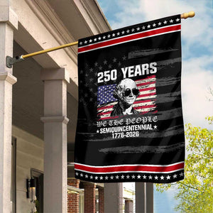250 Years America Flag Garden Flag George Washington 1776 2026 USA 250th Anniversary Patriotic TS10 Distressed Black Red Print Your Wear