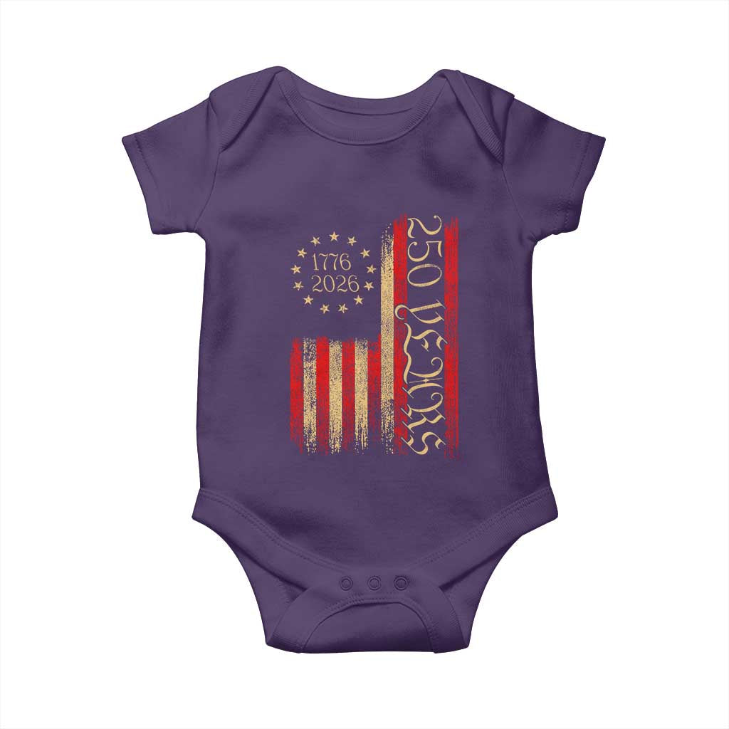250 Years America Flag Baby Onesie 250th Anniversary USA TS10 Purple Print Your Wear