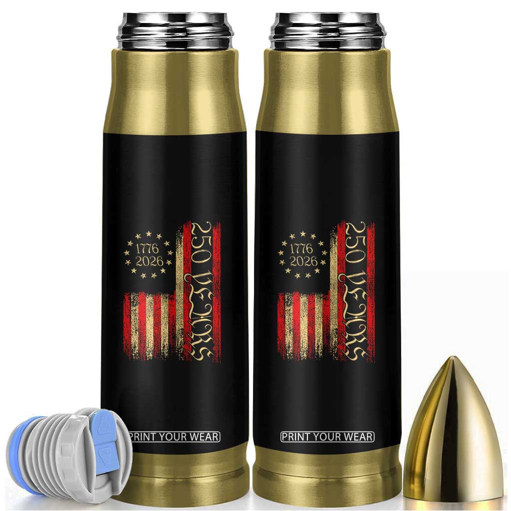 250 Years America Flag Bullet Tumbler 250th Anniversary USA TS10 Black Print Your Wear