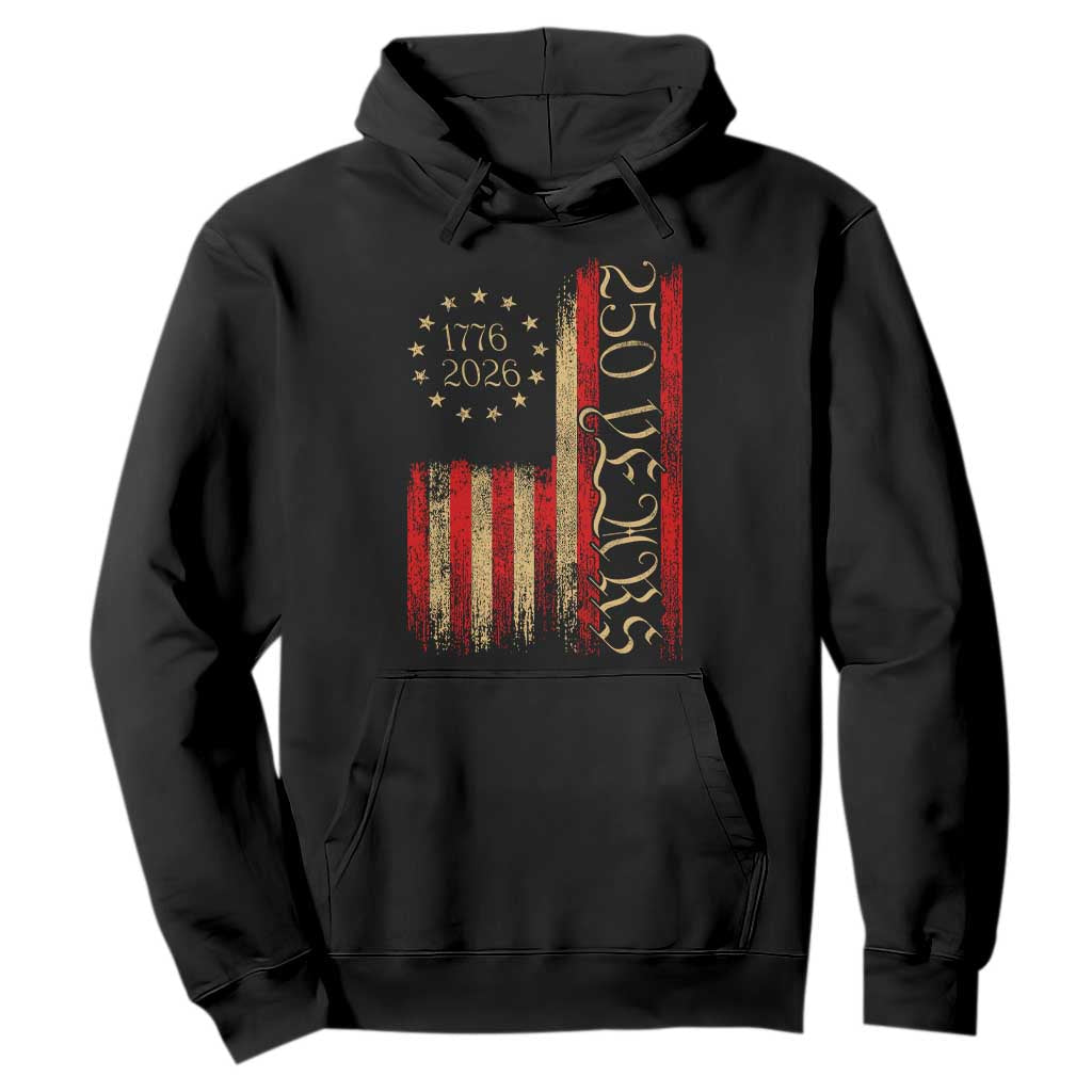250 Years America Flag Hoodie 250th Anniversary USA TS10 Black Print Your Wear