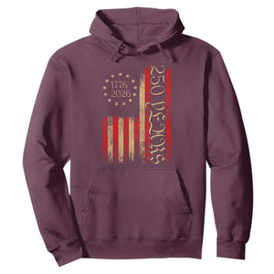 250 Years America Flag Hoodie 250th Anniversary USA TS10 Maroon Print Your Wear