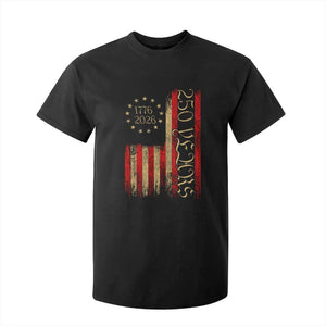 250 Years America Flag T Shirt For Kid 250th Anniversary USA TS10 Black Print Your Wear