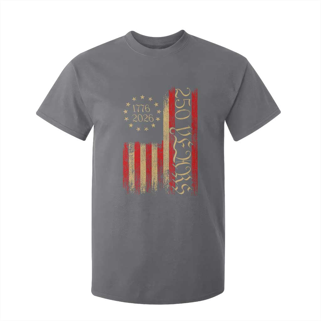 250 Years America Flag T Shirt For Kid 250th Anniversary USA TS10 Charcoal Print Your Wear