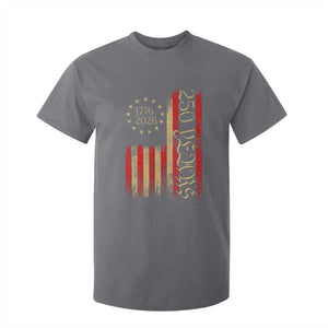 250 Years America Flag T Shirt For Kid 250th Anniversary USA TS10 Charcoal Print Your Wear