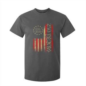 250 Years America Flag T Shirt For Kid 250th Anniversary USA TS10 Dark Heather Print Your Wear