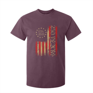 250 Years America Flag T Shirt For Kid 250th Anniversary USA TS10 Maroon Print Your Wear