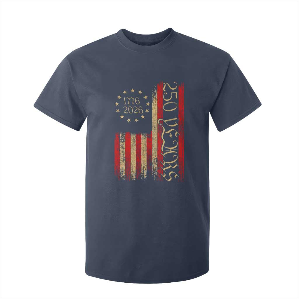 250 Years America Flag T Shirt For Kid 250th Anniversary USA TS10 Navy Print Your Wear