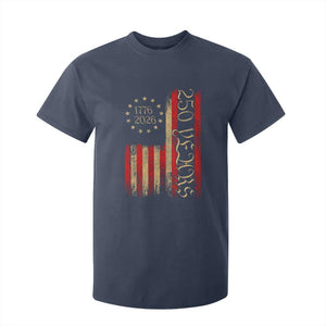 250 Years America Flag T Shirt For Kid 250th Anniversary USA TS10 Navy Print Your Wear