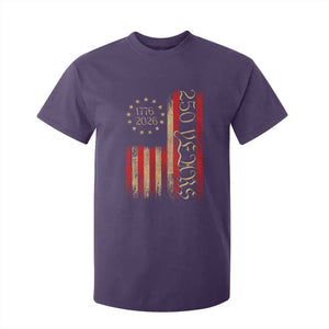 250 Years America Flag T Shirt For Kid 250th Anniversary USA TS10 Purple Print Your Wear